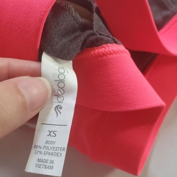IDEOLOGY Sports Bra SZ XS Racerback Pink Gray‎ Color Block Padded Wireless - Picture 4 of 9